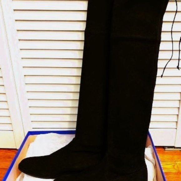 Stuart Weitzman Lowland Black Suede Over The Knee Boots - Picture 6 of 10